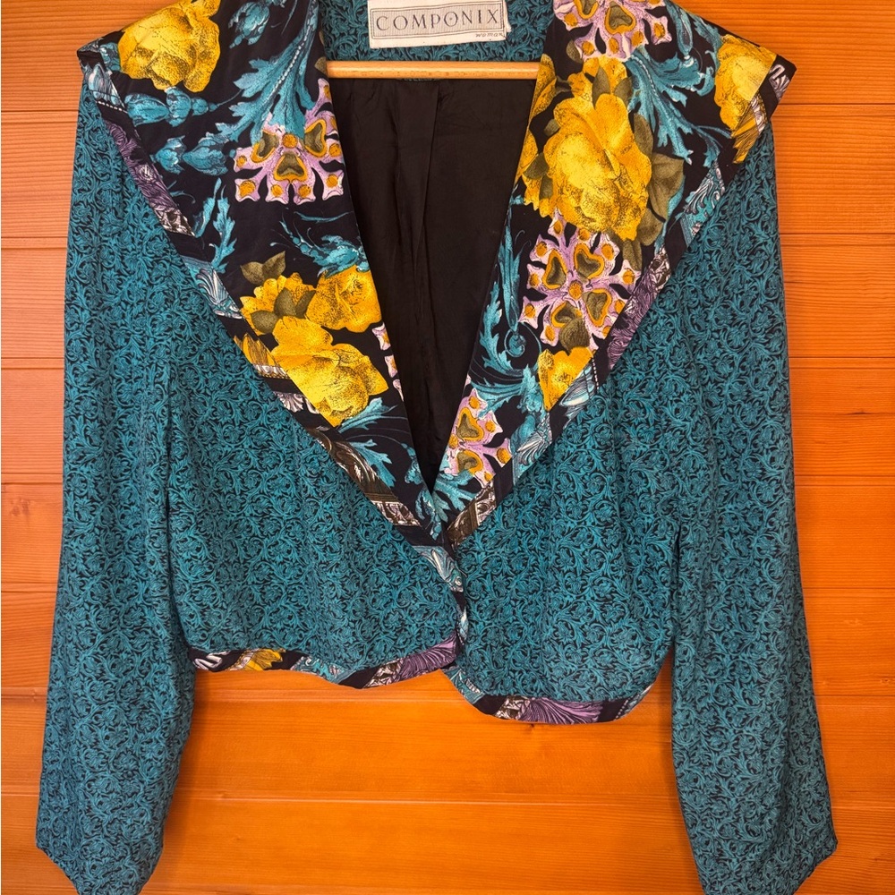 90’s Vintage Componix Mixed-Print Blazer - image 1
